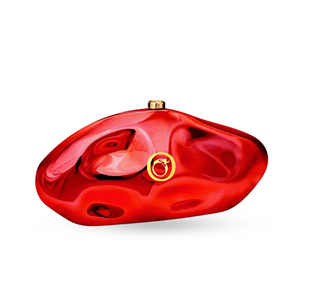 Red Acrylic Shell clutch bag
