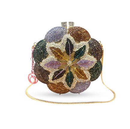 Diamond Opal Flower Shape Clutch