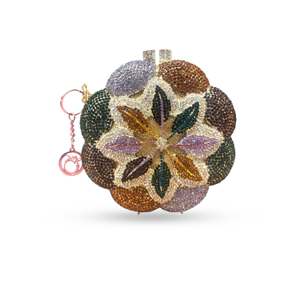 Diamond Opal Flower Shape Clutch