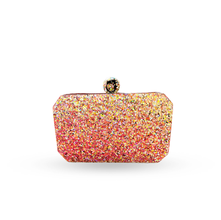 Golden and Silver Dual-Toned Glitter Clutch