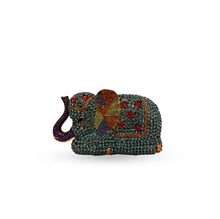 Elephant Crystal Evening Bag - Green