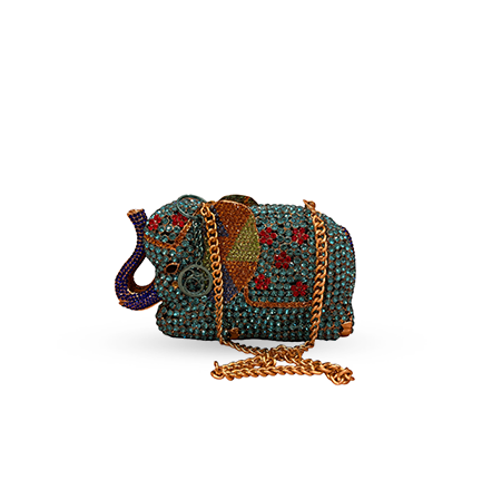 Elephant Crystal Evening Bag - Green