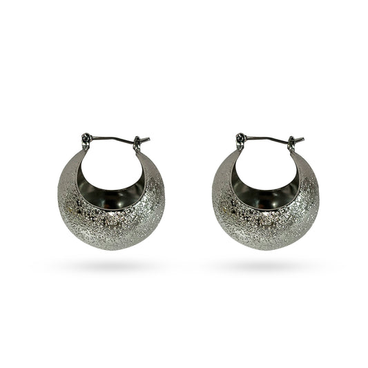 Silver Round Drop Earring