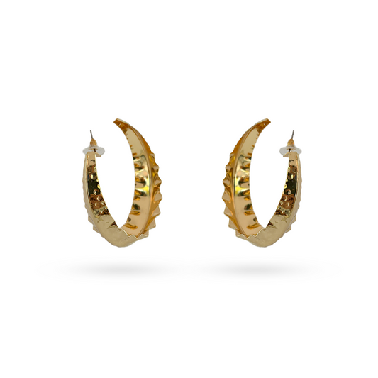 Texured Gold Hoop Earring